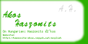 akos haszonits business card